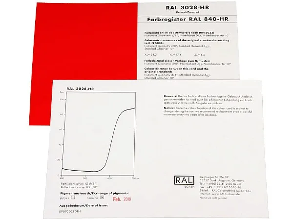 RAL 840-HR single color cards
