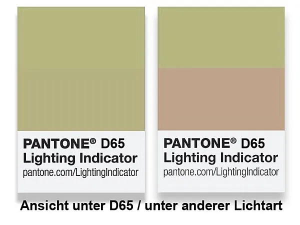 Pantone Metamerie Sticker für Normlicht D65