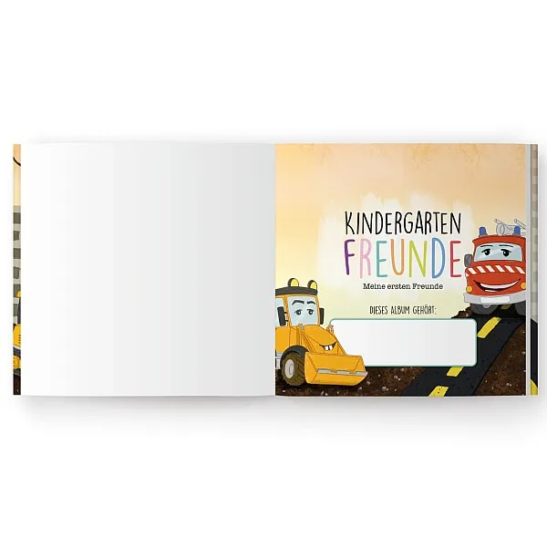 Kindergarten Freundebuch Bagger