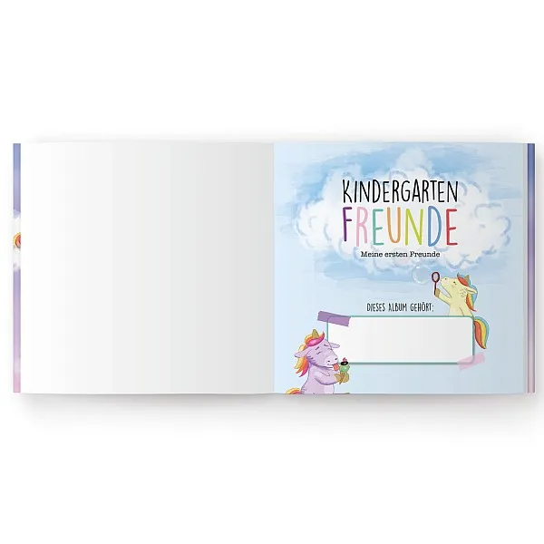 Kindergarten Freundebuch Einhorn