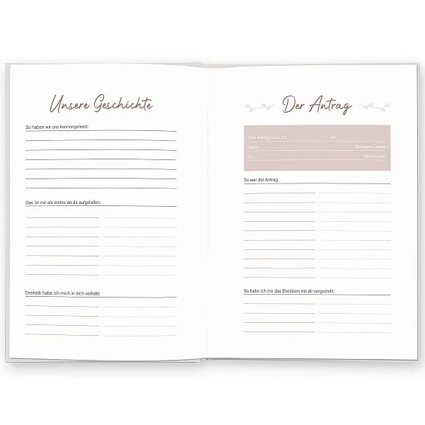 Hochzeitstag Tagebuch