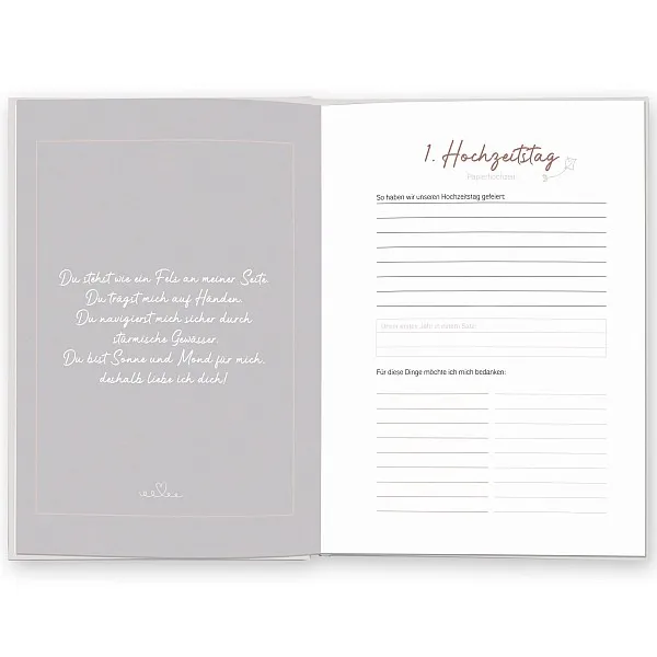 Hochzeitstag Tagebuch