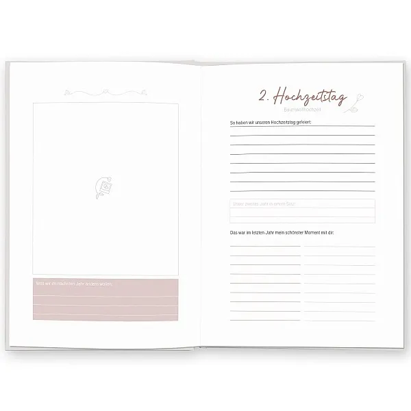 Hochzeitstag Tagebuch