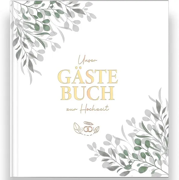 LEAF & GOLD Gästebuch Hochzeit Greenery
