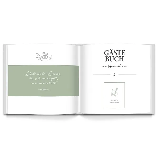 LEAF & GOLD Gästebuch Hochzeit Greenery