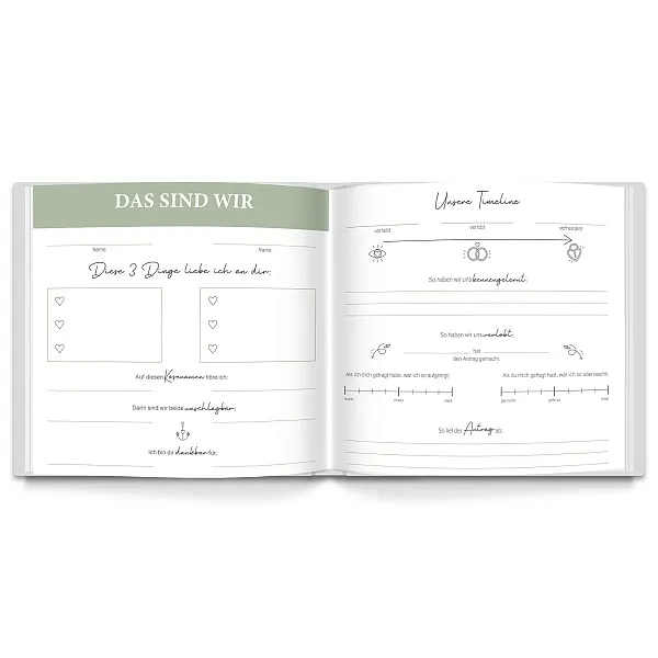 LEAF & GOLD Gästebuch Hochzeit Greenery