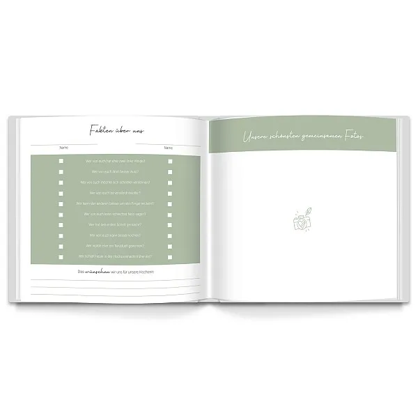LEAF & GOLD Gästebuch Hochzeit Greenery