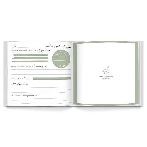 LEAF & GOLD Gästebuch Hochzeit Greenery