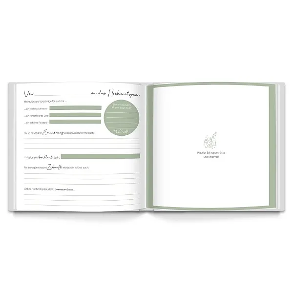 LEAF & GOLD Gästebuch Hochzeit Greenery
