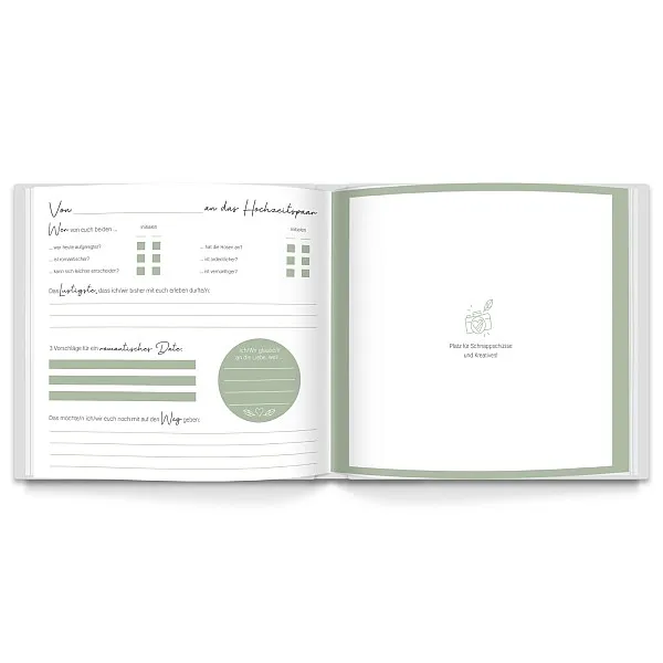 LEAF & GOLD Gästebuch Hochzeit Greenery
