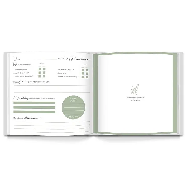 LEAF & GOLD Gästebuch Hochzeit Greenery