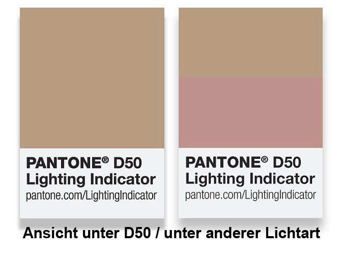 Pantone Metameriekarte D50
