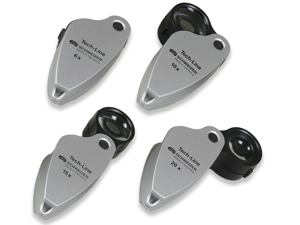 Precision folding magnifier Tech-Line as a set of 4