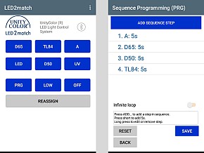 LED2match App für LED-Lichtkabinen - Lizenz 1