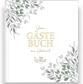 LEAF & GOLD Gästebuch Hochzeit Greenery
