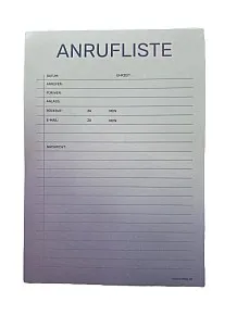 Notizblock Anrufliste